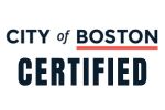 Logo of City of Boston with MBE Cybersecurity Certification